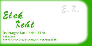 elek kehl business card